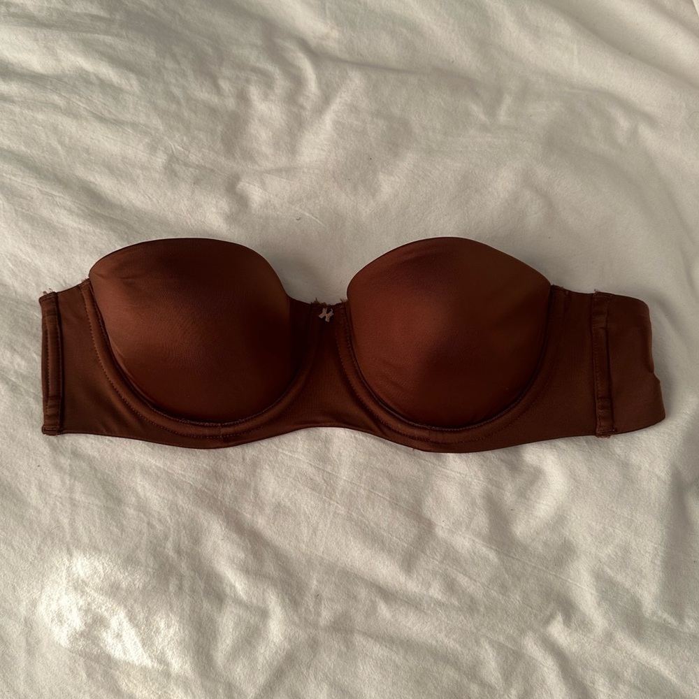 Savage Fenty Brown Strapless Bra Core Microfiber 32c - Picture 2 of 4